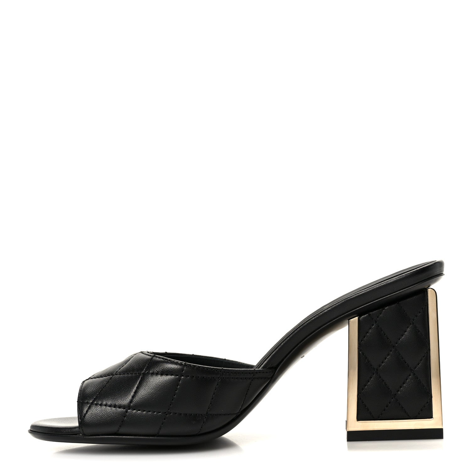 Chanel Lambskin Quilted CC Mules 36.5 Black 1 of 9
