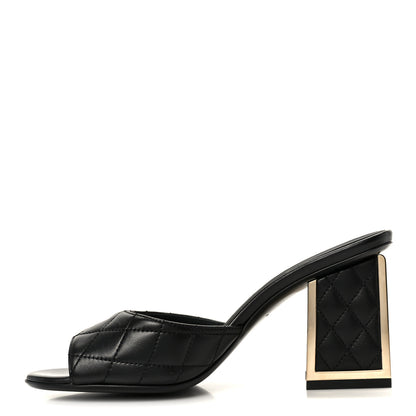 Chanel Lambskin Quilted CC Mules 36.5 Black 1 of 9