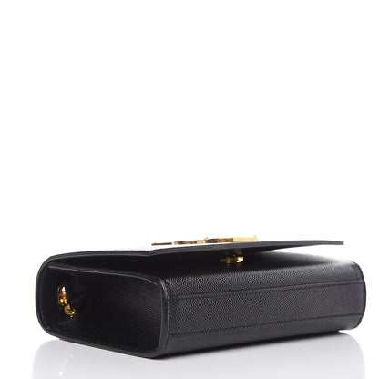 Saint Laurent Grain De Poudre Small Monogram Kate Satchel Black 4 of 11