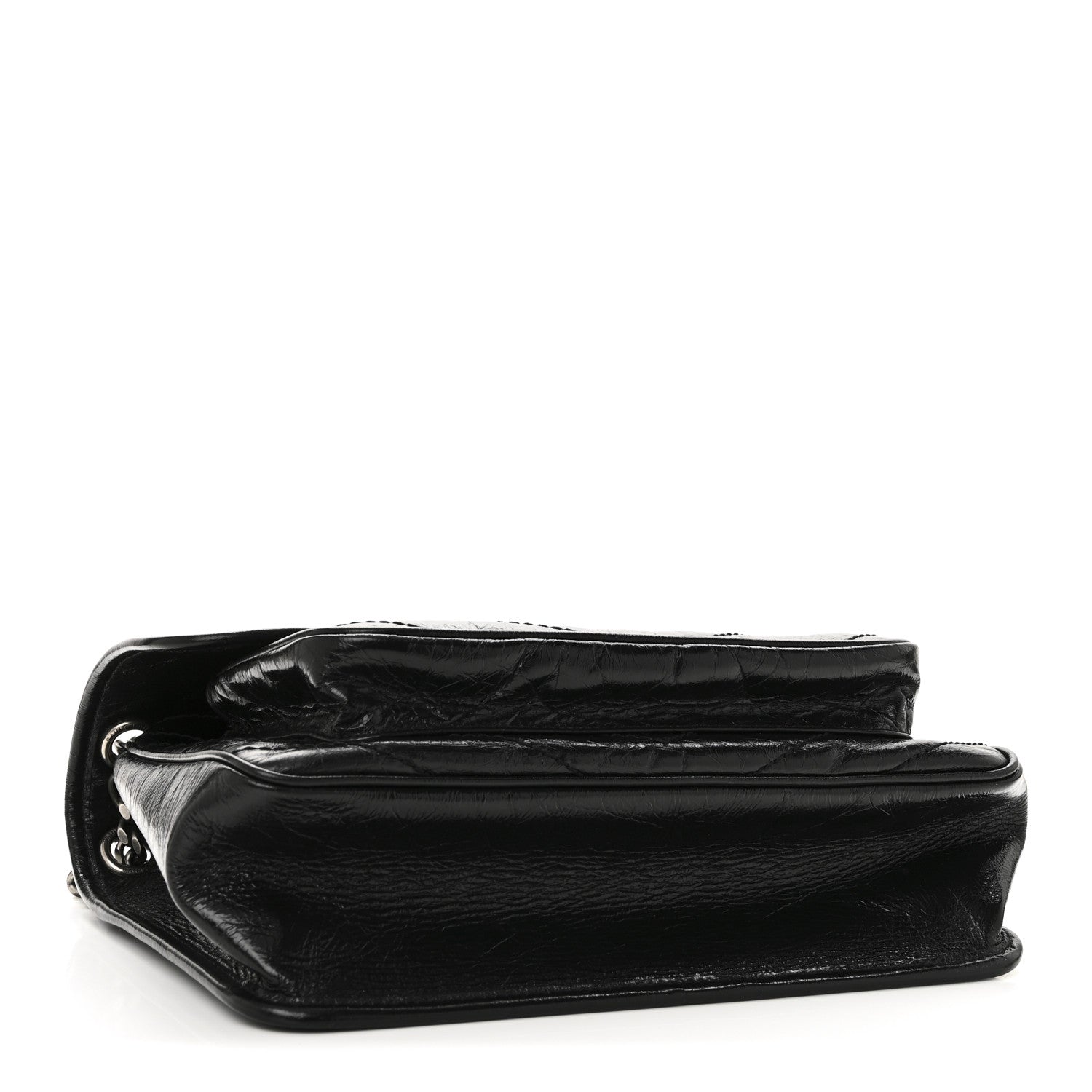 Saint Laurent Crinkled Calfskin Matelasse Monogram Medium Niki Chain Satchel Black 4 of 10