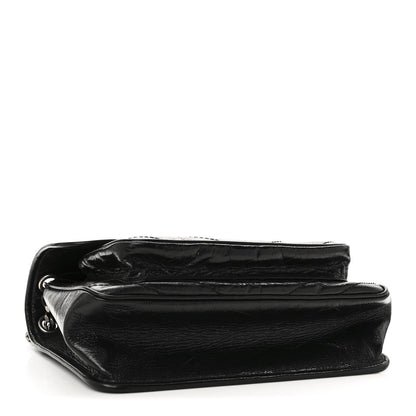 Saint Laurent Crinkled Calfskin Matelasse Monogram Medium Niki Chain Satchel Black 4 of 10