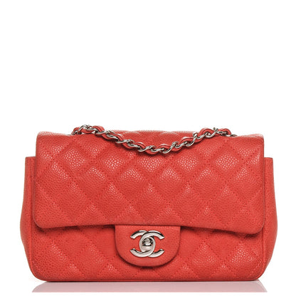 Chanel Caviar Quilted Mini Rectangular Flap Coral 1 of 12