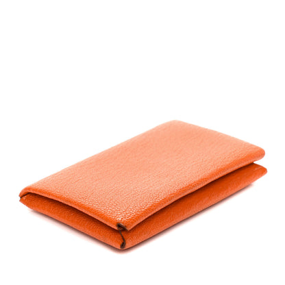 Hermes Chevre Mysore Calvi Card Case Orange 3 of 5