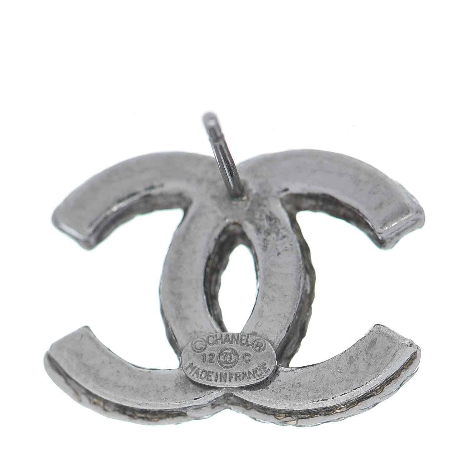 Chanel Metal CC Chain Earrings Dark Silver 4 of 4