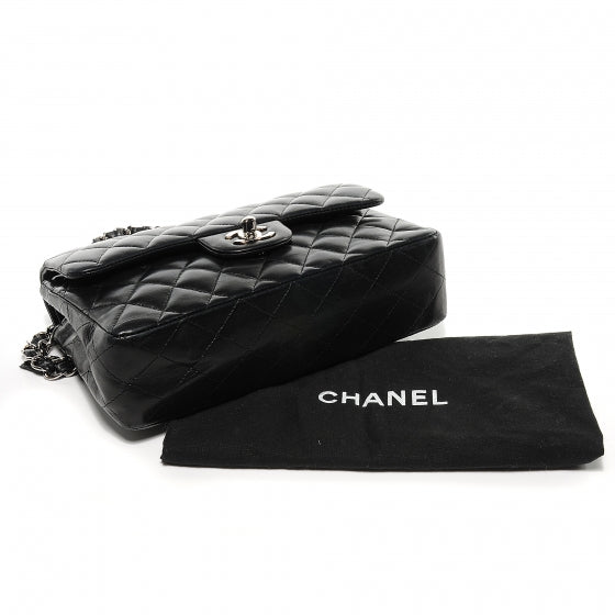 Lambskin Small Double Flap Black