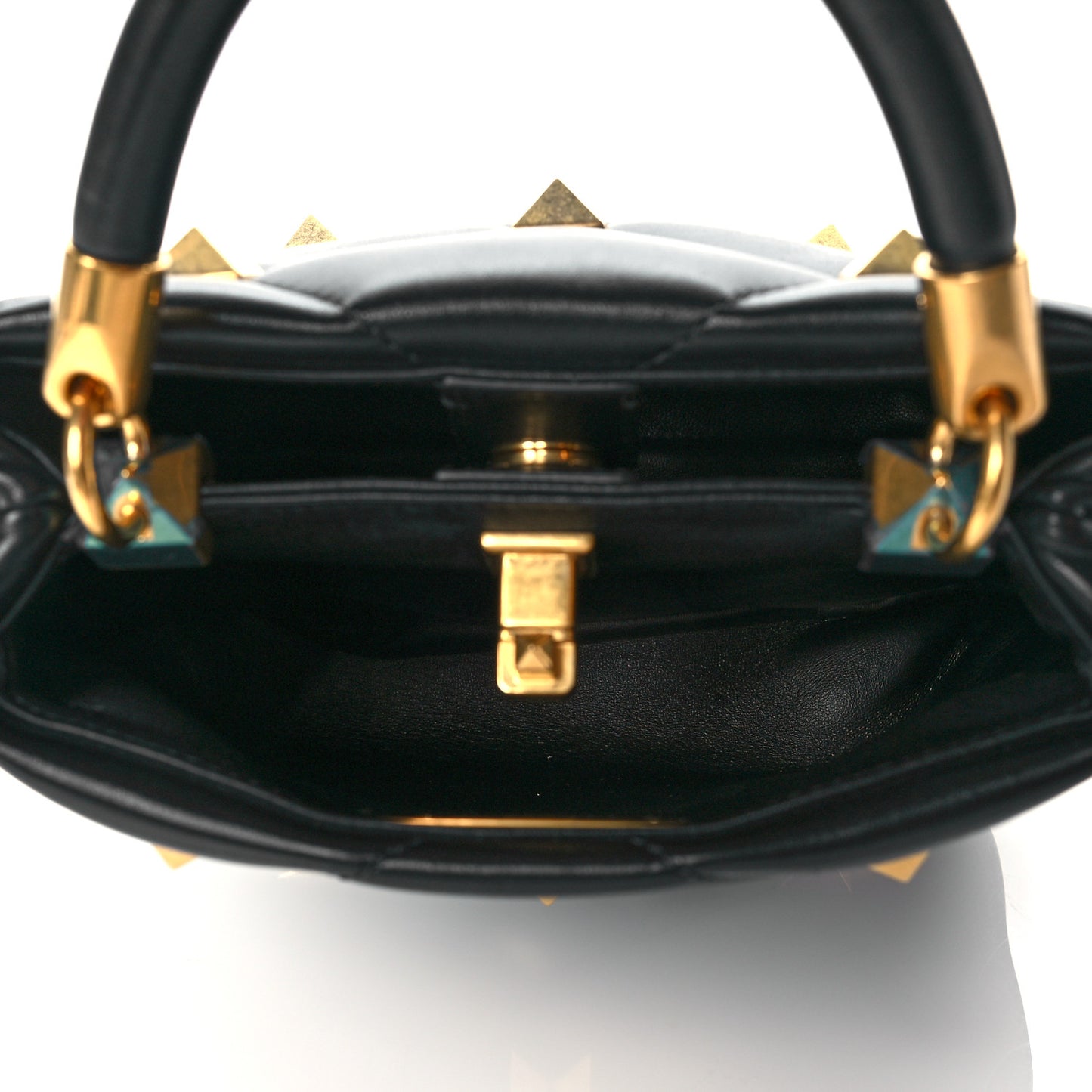 Nappa Small Roman Stud The Handle Bag Black