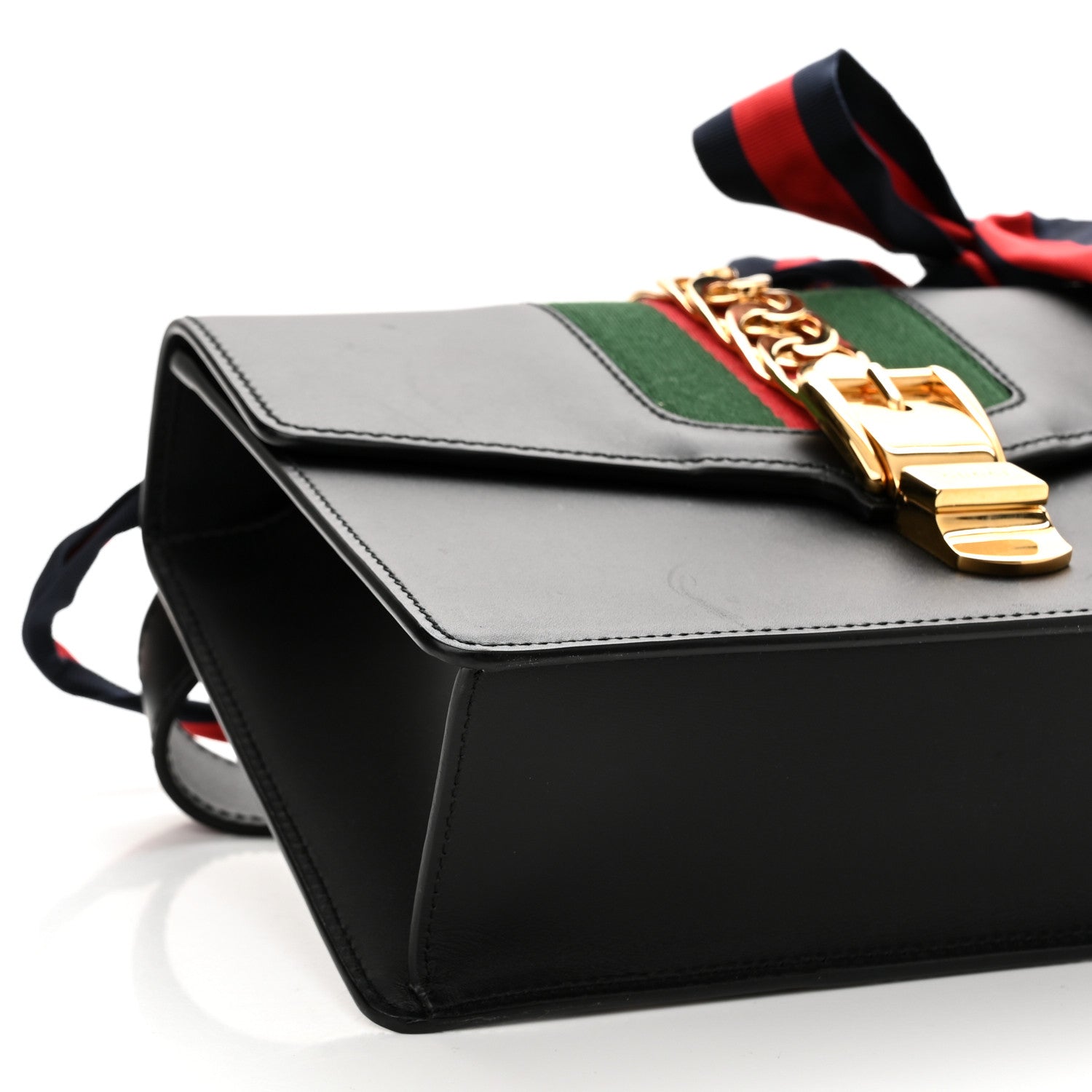Gucci Calfskin Small Sylvie Shoulder Bag Black 9 of 10