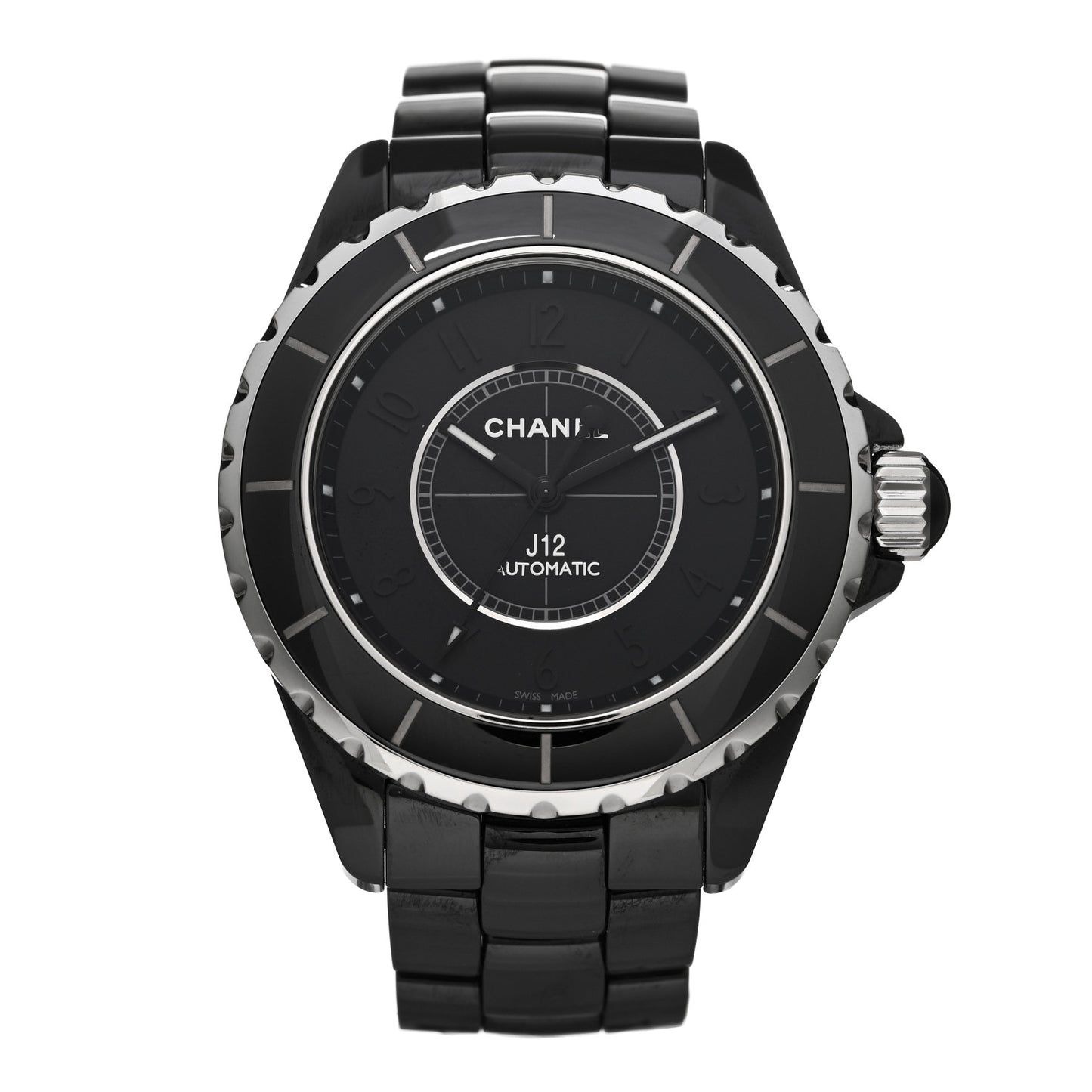 Stainless Steel Ceramic 38mm J12 Phantom Automatic Watch Black