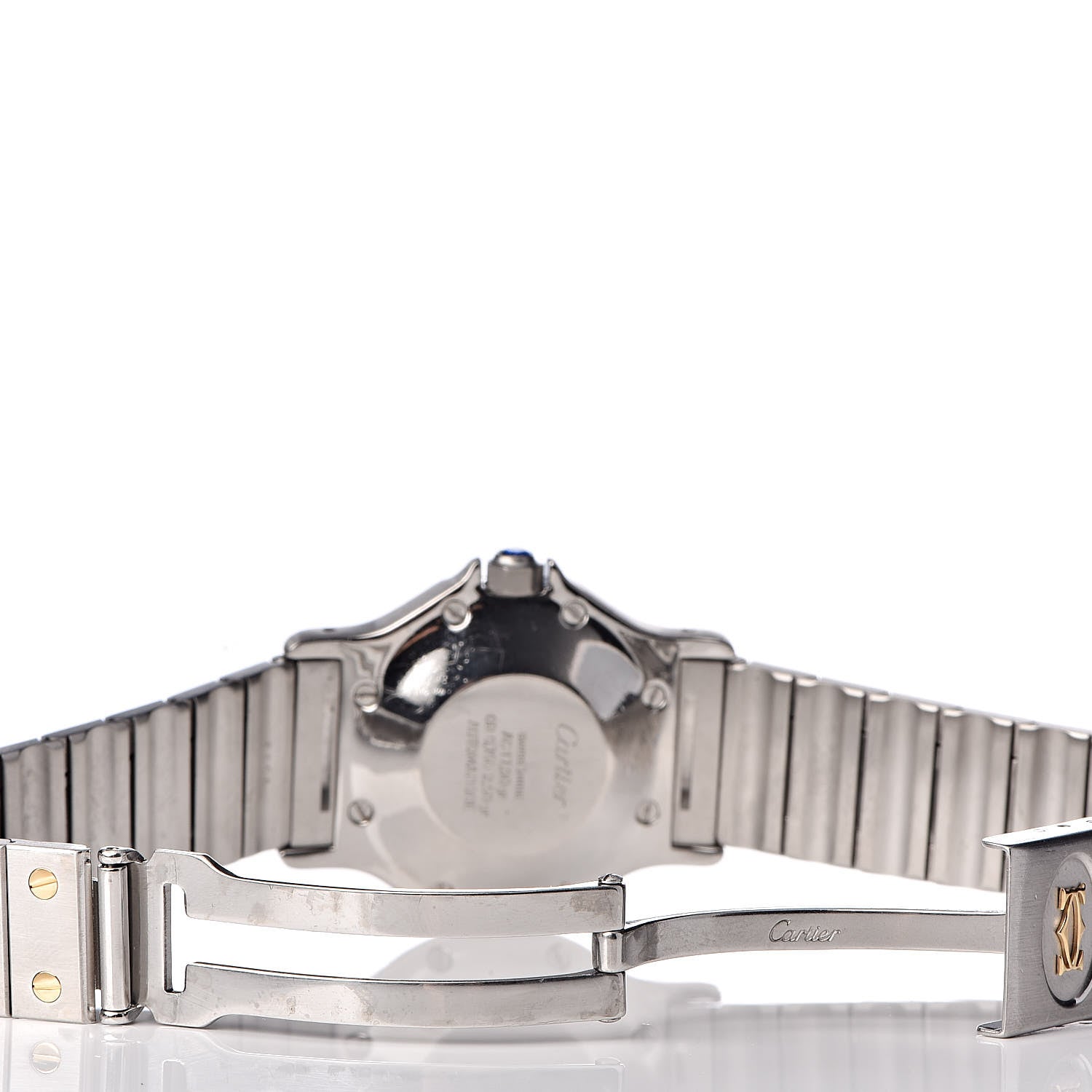 Cartier Stainless Steel 18K Yellow Gold 29mm Santos Octagon Automatic Watch 5 of 6