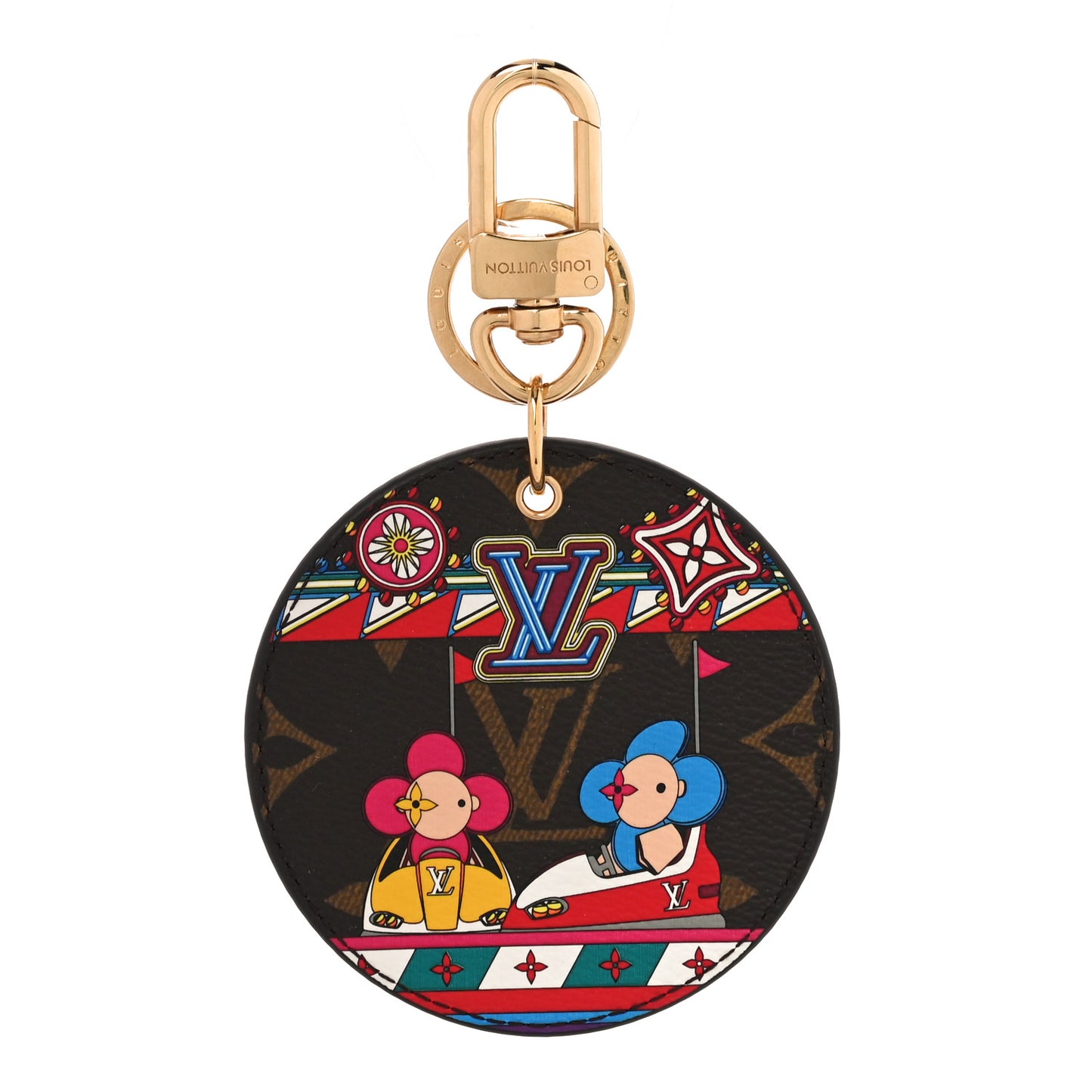 Monogram 2020 Christmas Animation Bumper Cars Bag Charm Key Ring Coquelicot