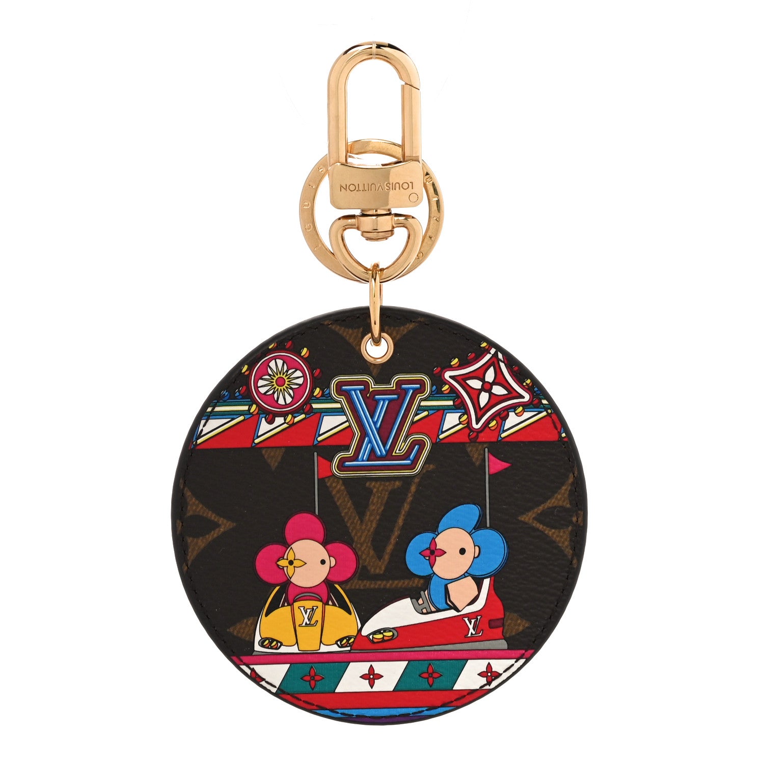 Louis Vuitton Monogram 2020 Christmas Animation Bumper Cars Bag Charm Key Ring Coquelicot 1 of 3