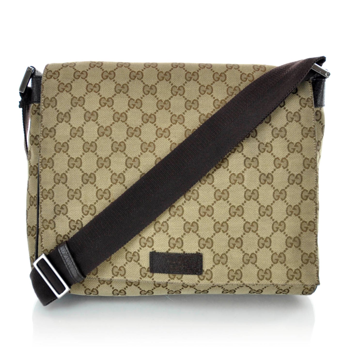 Monogram Small Flap Messenger Bag Beige Dark Brown