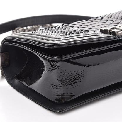 Chanel Python Patent Small Boy Flap Black 8 of 11