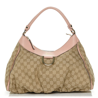 Gucci Monogram Large D Gold Hobo Pink 1 of 7