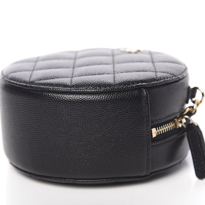 Chanel Caviar Quilted Round Clutch With Chain Black 9 of 10
