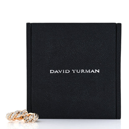 David Yurman 18K Yellow Gold Diamond 5mm Paveflex Band Ring 56 7.5 5 of 5