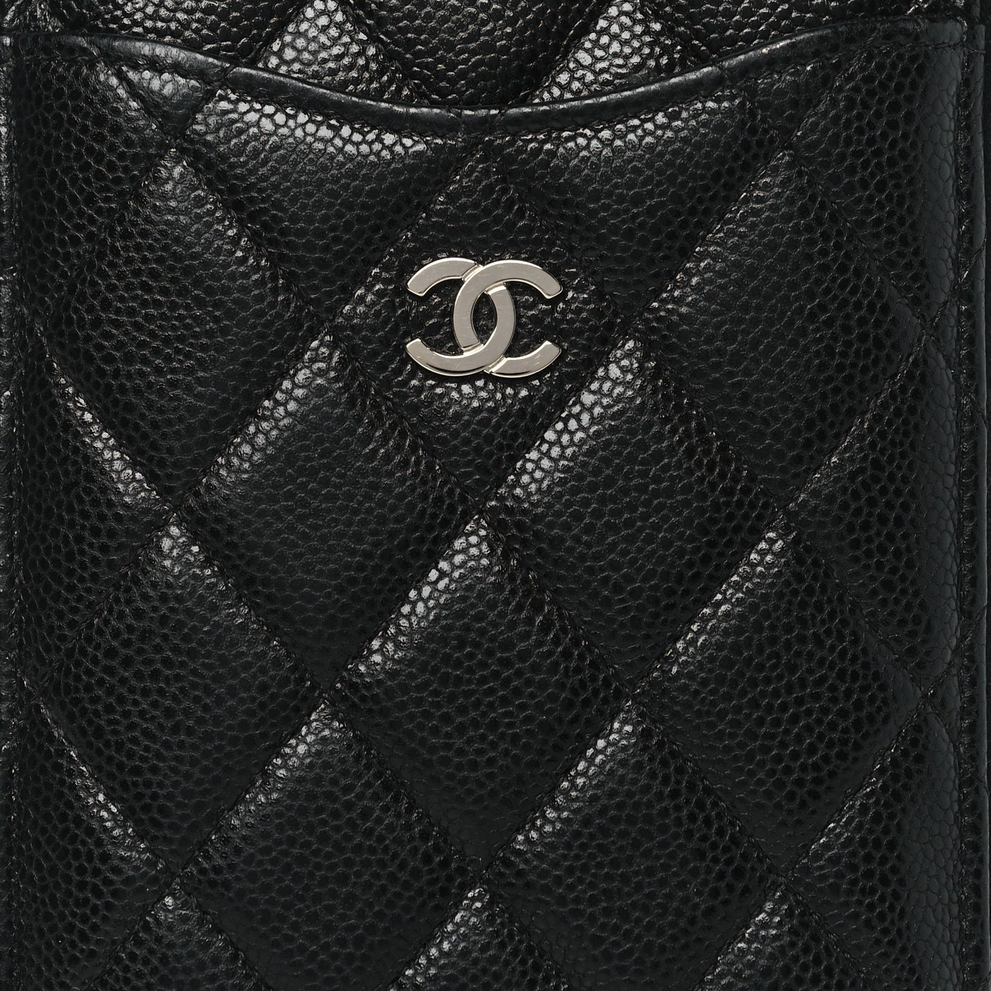 Caviar Quilted Classic Flat Wallet Pouch Black