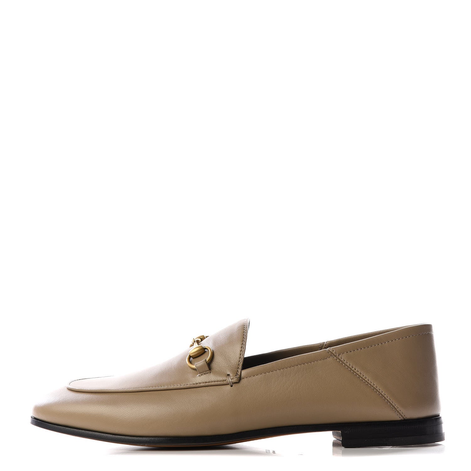 Gucci Lambskin Womens Brixton Horsebit Loafers 41 Mud 1 of 9