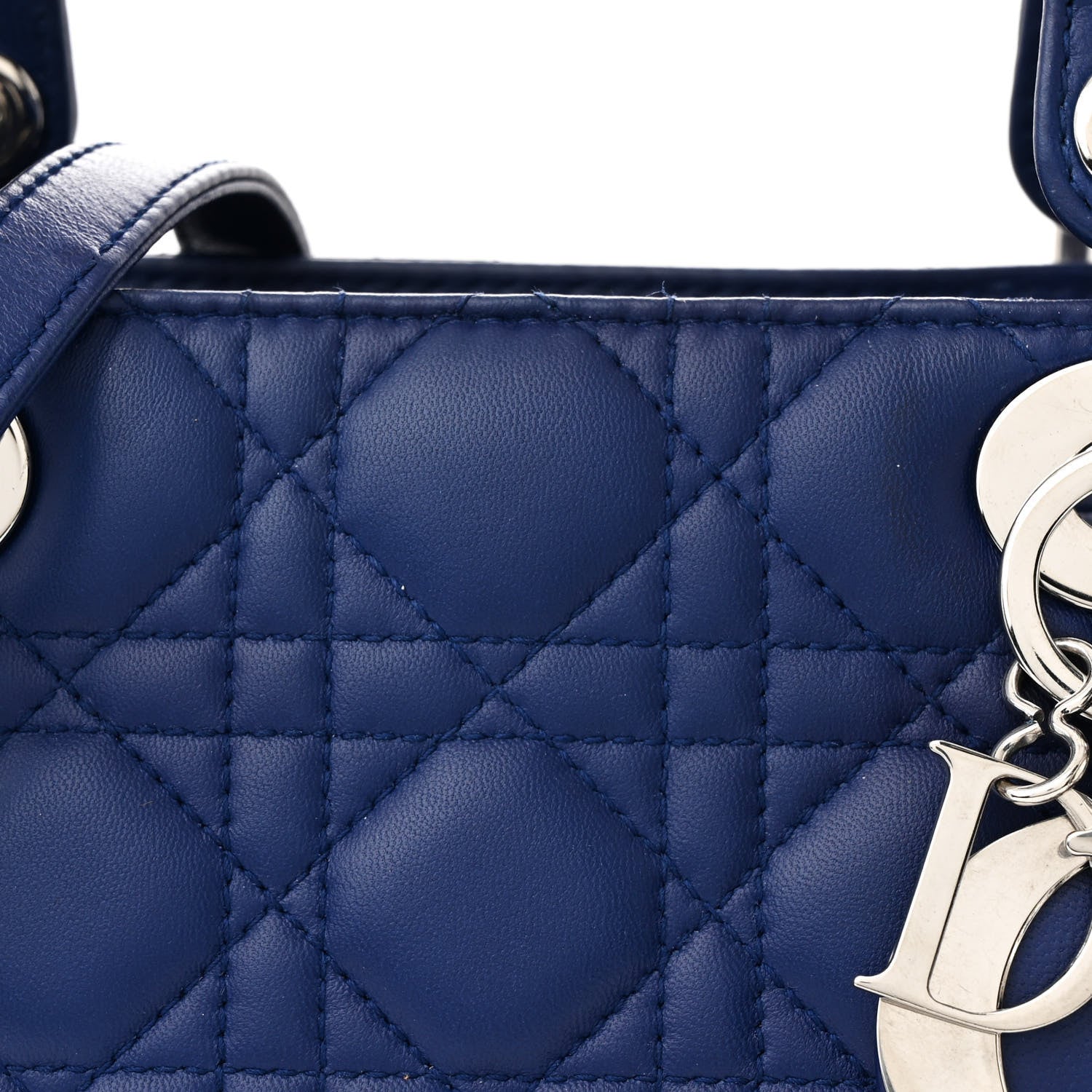 Christian Dior Lambskin Cannage Medium Lady Dior Blue 8 of 11