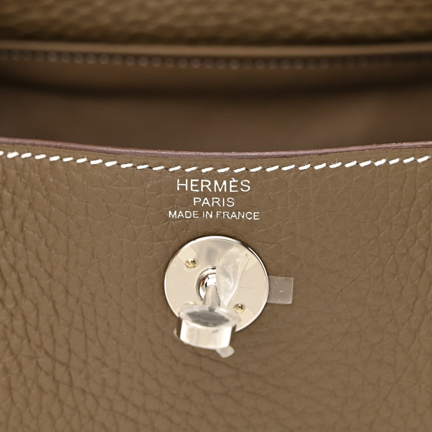 Hermes Taurillon Clemence Mini Lindy 20 Etoupe 6 of 11