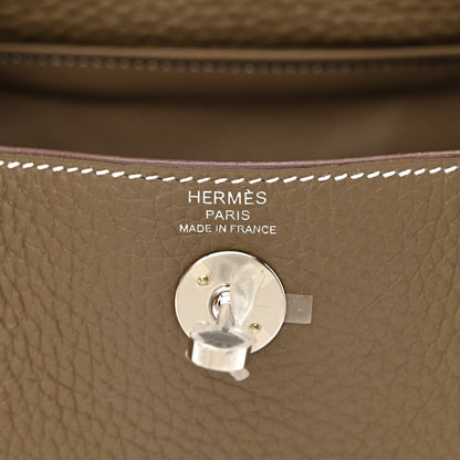 Hermes Taurillon Clemence Mini Lindy 20 Etoupe 6 of 11