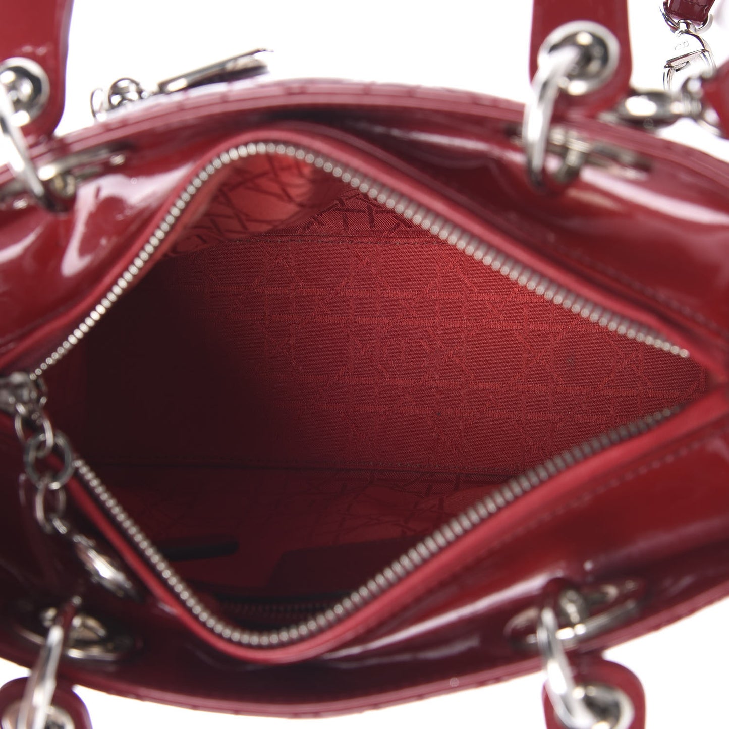 Patent Cannage Medium Lady Dior Red