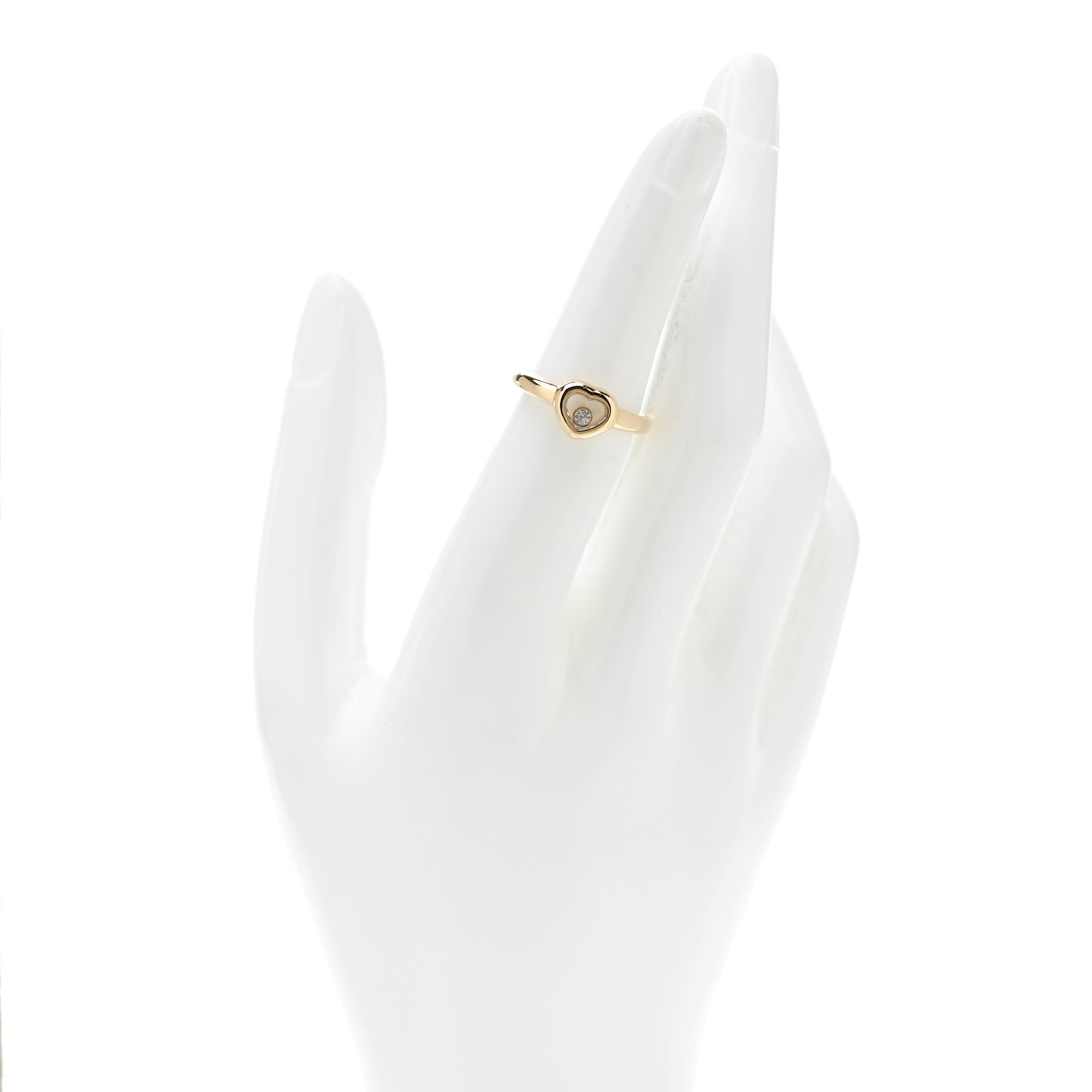 18K Yellow Gold Diamond Happy Heart Ring 52 6