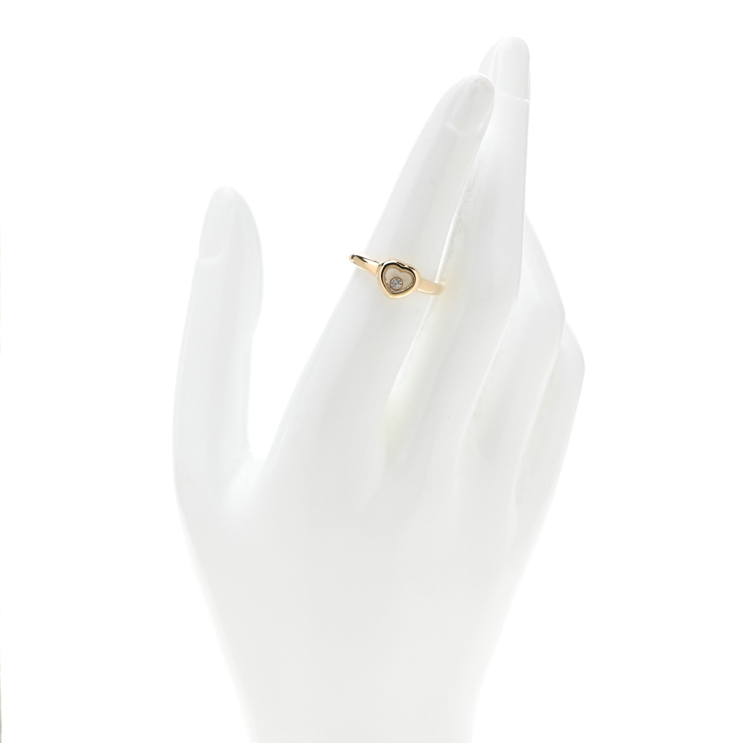 Chopard 18K Yellow Gold Diamond Happy Heart Ring 52 6 2 of 7