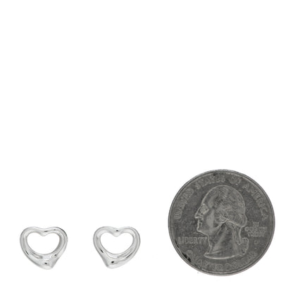 Tiffany Sterling Silver 11mm Elsa Peretti Open Heart Earrings 2 of 4