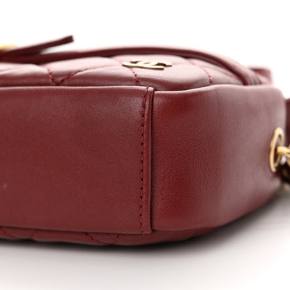 Chanel Lambskin Quilted Small Buckle Camera Case Bag Burgundy 10 of 10