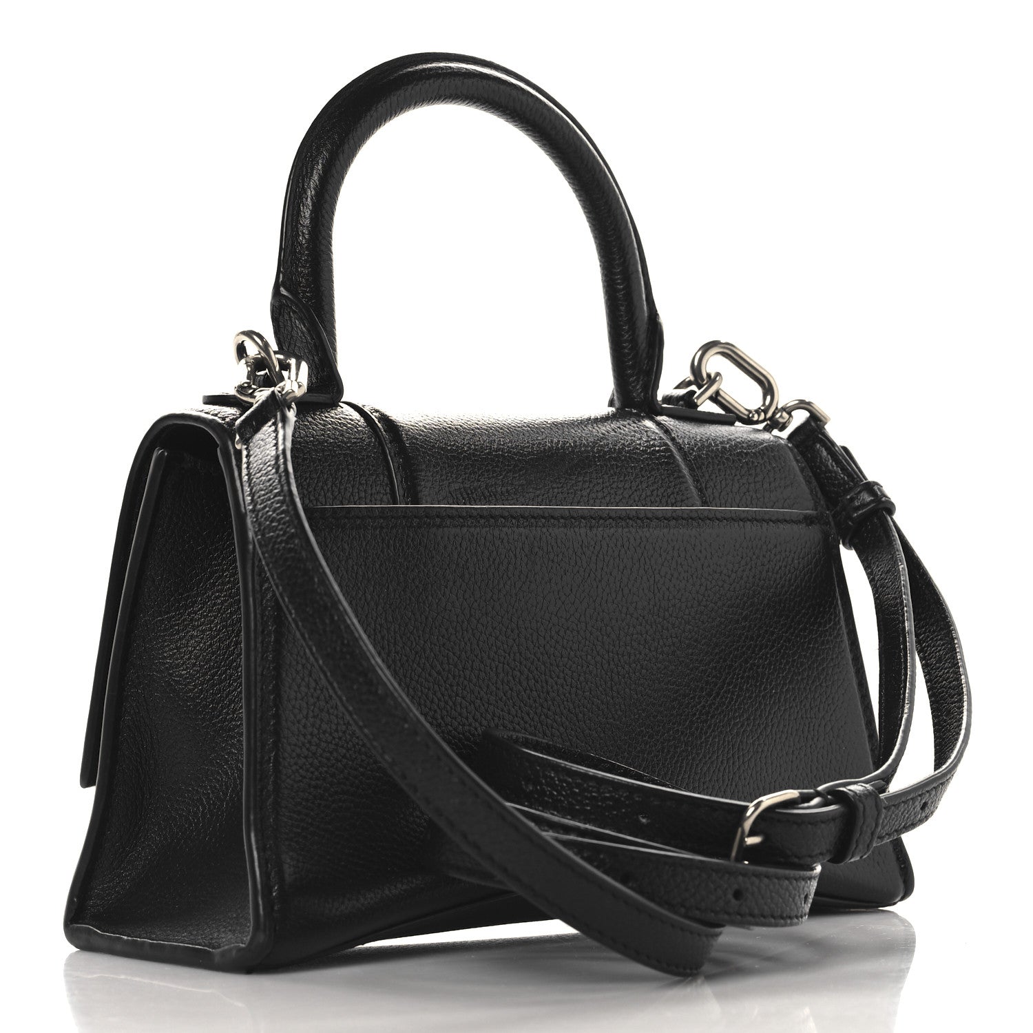 Balenciaga Grained Calfskin Hourglass Top Handle Bag XS Black 3 of 11