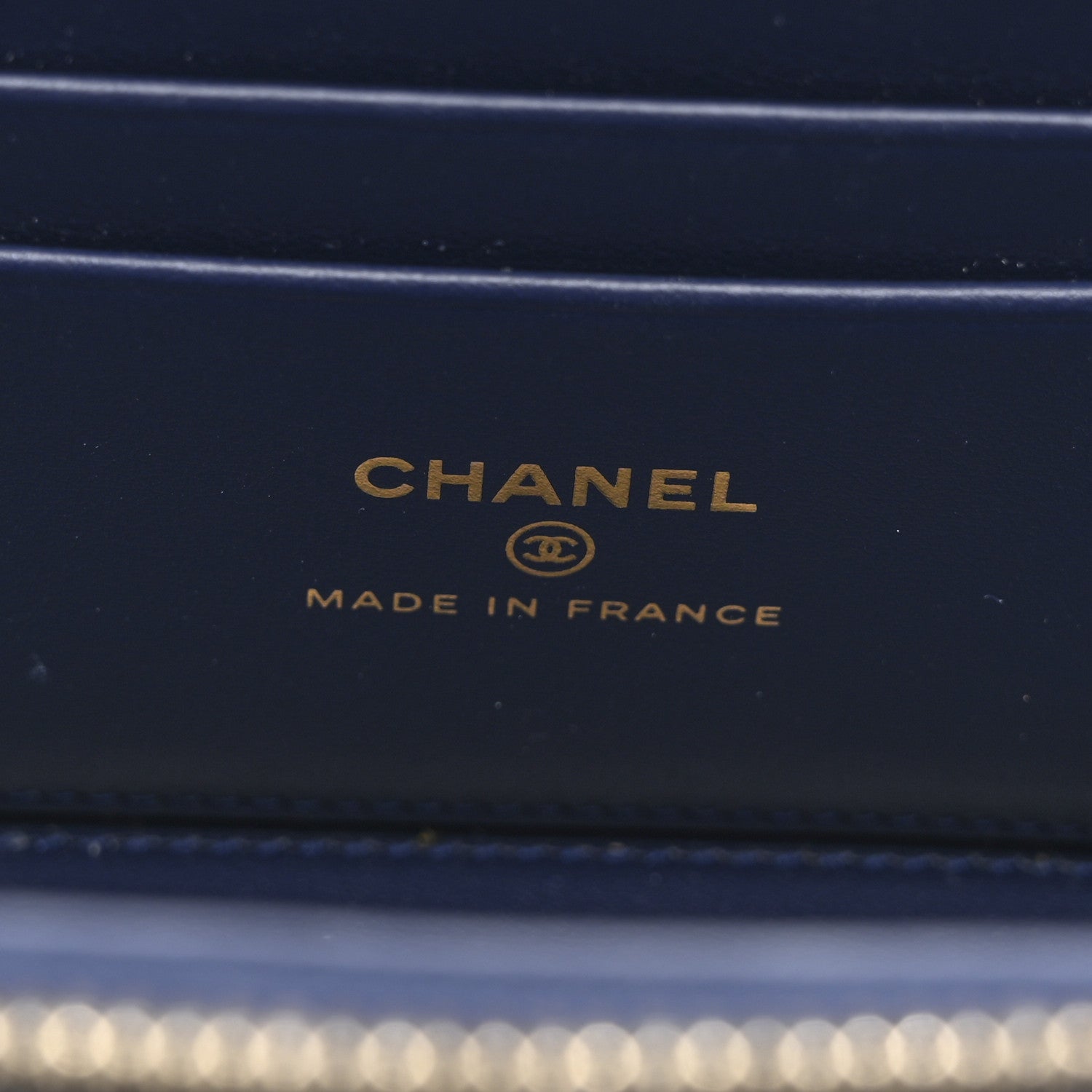 Chanel Caviar Quilted Small Vanity Case With Chain Navy Blue 6 of 10
