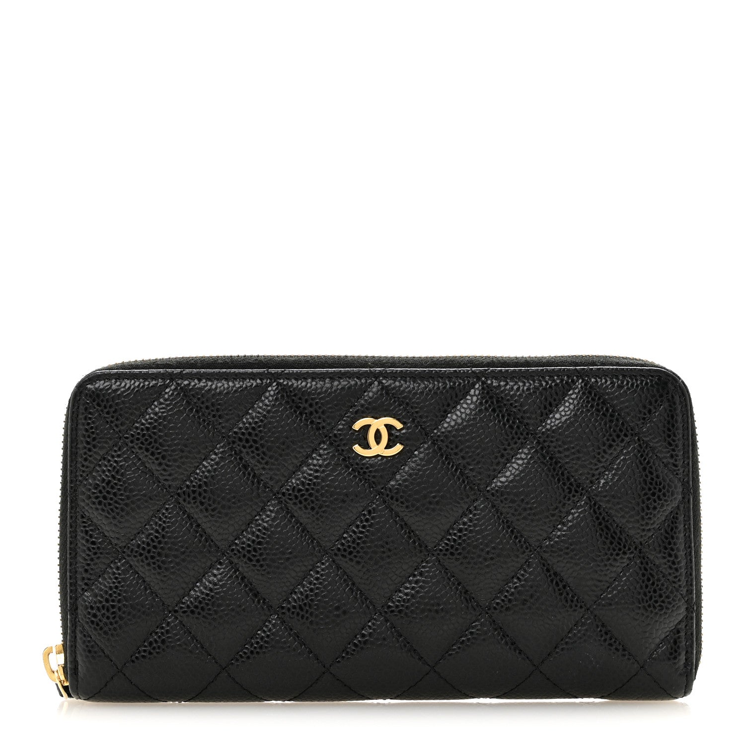 Chanel Caviar Quilted Large Gusset Zip Around Wallet Black 1 of 13