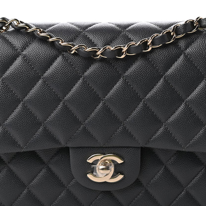 Chanel Caviar Quilted Medium Double Flap Dark Grey 10 of 11