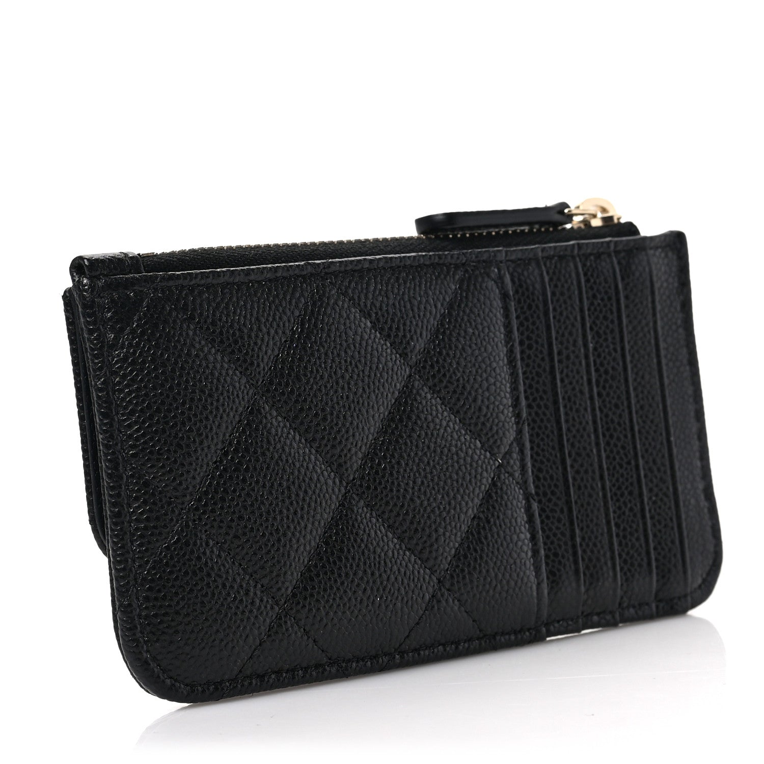 Chanel Caviar Quilted Flap Zip Card Holder Black 3 of 7