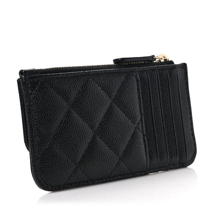 Chanel Caviar Quilted Flap Zip Card Holder Black 3 of 7