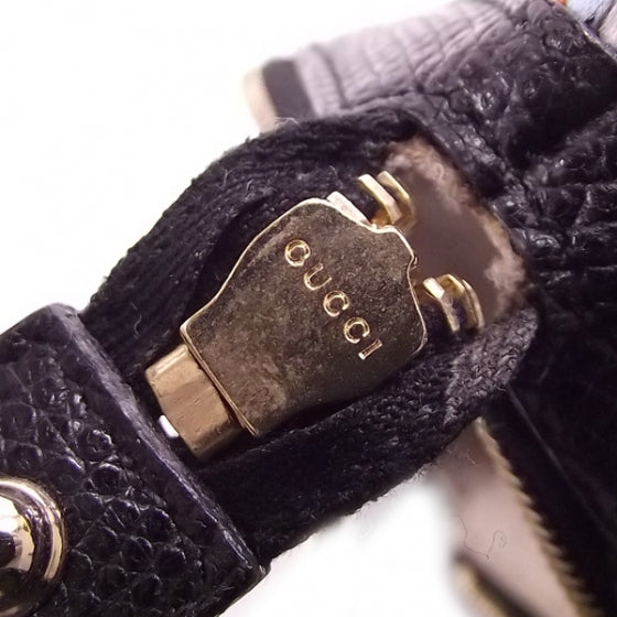 Gucci Silk Flower Garden Bumble Bee Charm Pochette Black 10 of 11