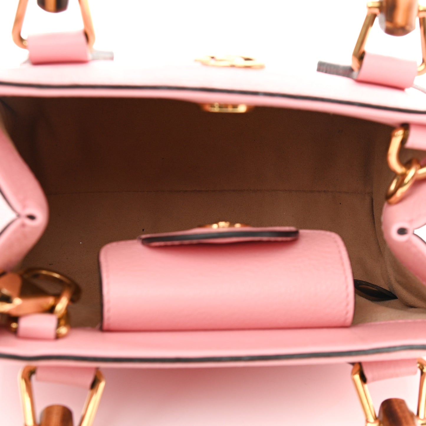 Wonka Grain Calfskin Mini Diana Tote Bag Wild Rose Fuxia Fluo