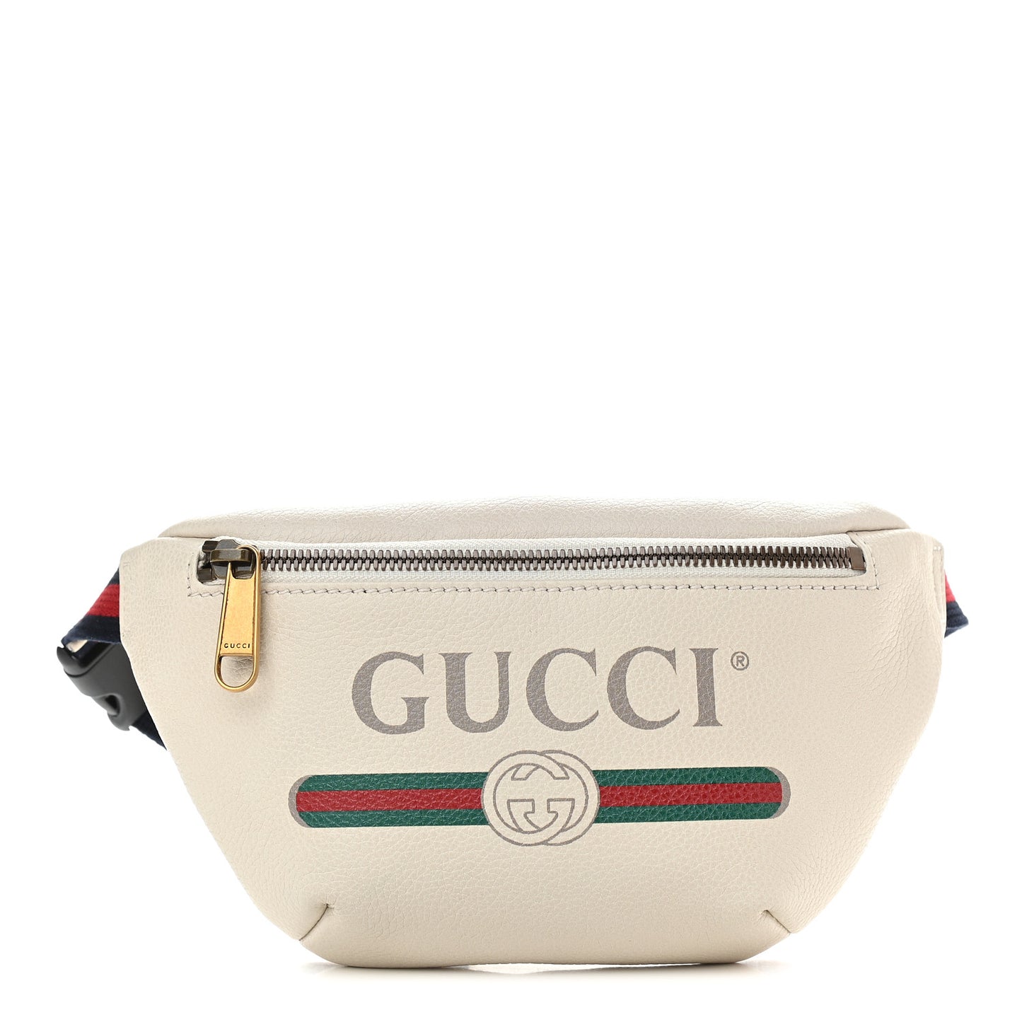 Grained Calfskin Small Logo Belt Bag White