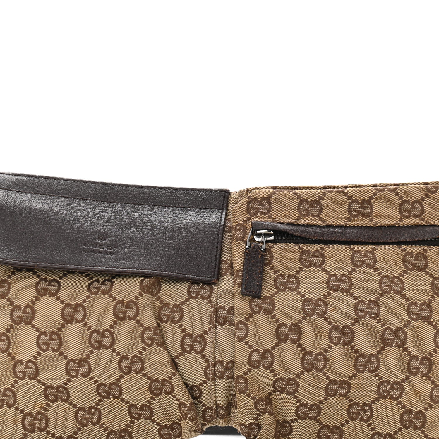 Gucci GG Monogram Double Pocket Belt Bag Dark Brown 6 of 9