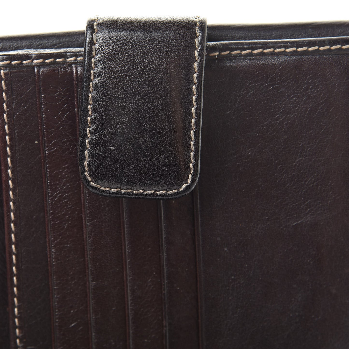 Calfskin Compact Britt Wallet Dark Brown
