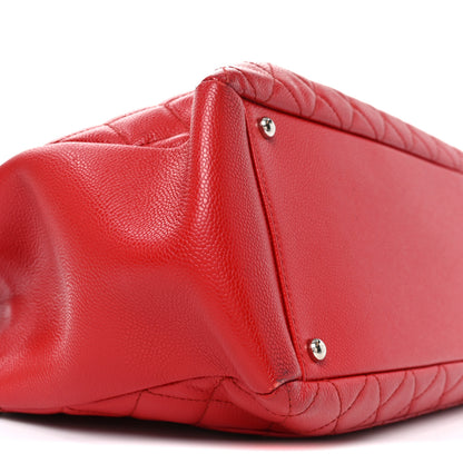 Chanel Caviar Quilted XL Grand Shopping Tote GST Red 8 of 9