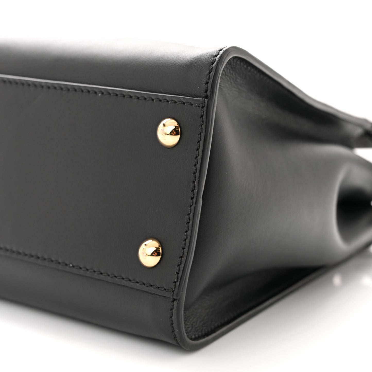 Vitello Seta Shiny Nappa Medium Peekaboo Iconic Satchel Black