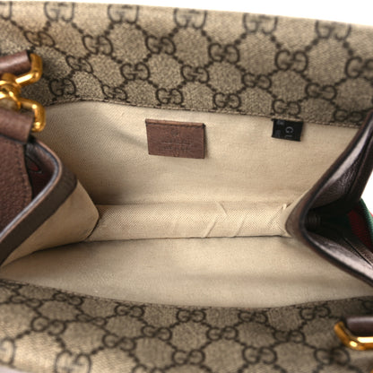 Gucci GG Supreme Monogram Web Small Neo Vintage Double Flap Messenger Bag Beige New Acero 5 of 11