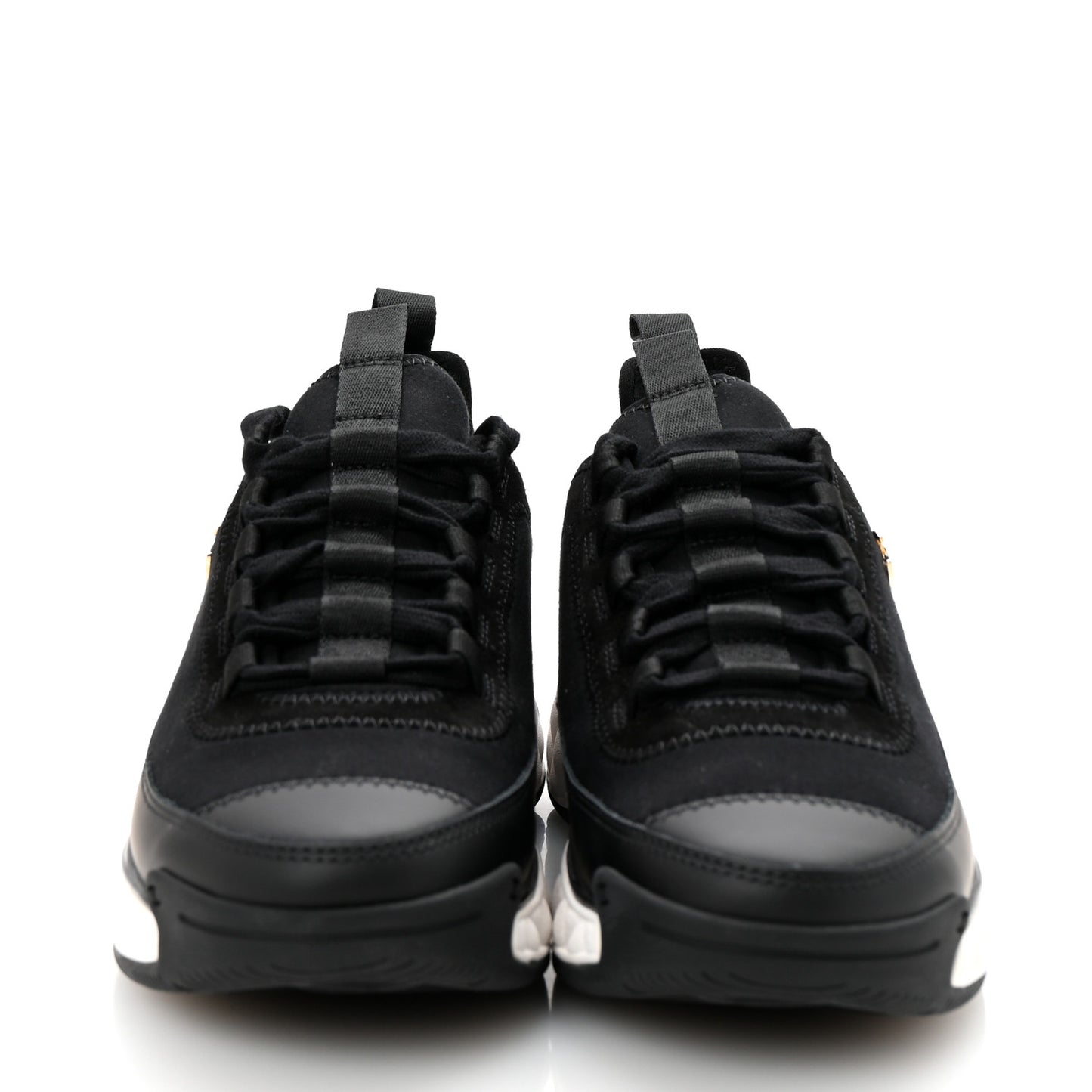 Velvet Calfskin Mixed Fibers CC Sneakers 35.5 Black