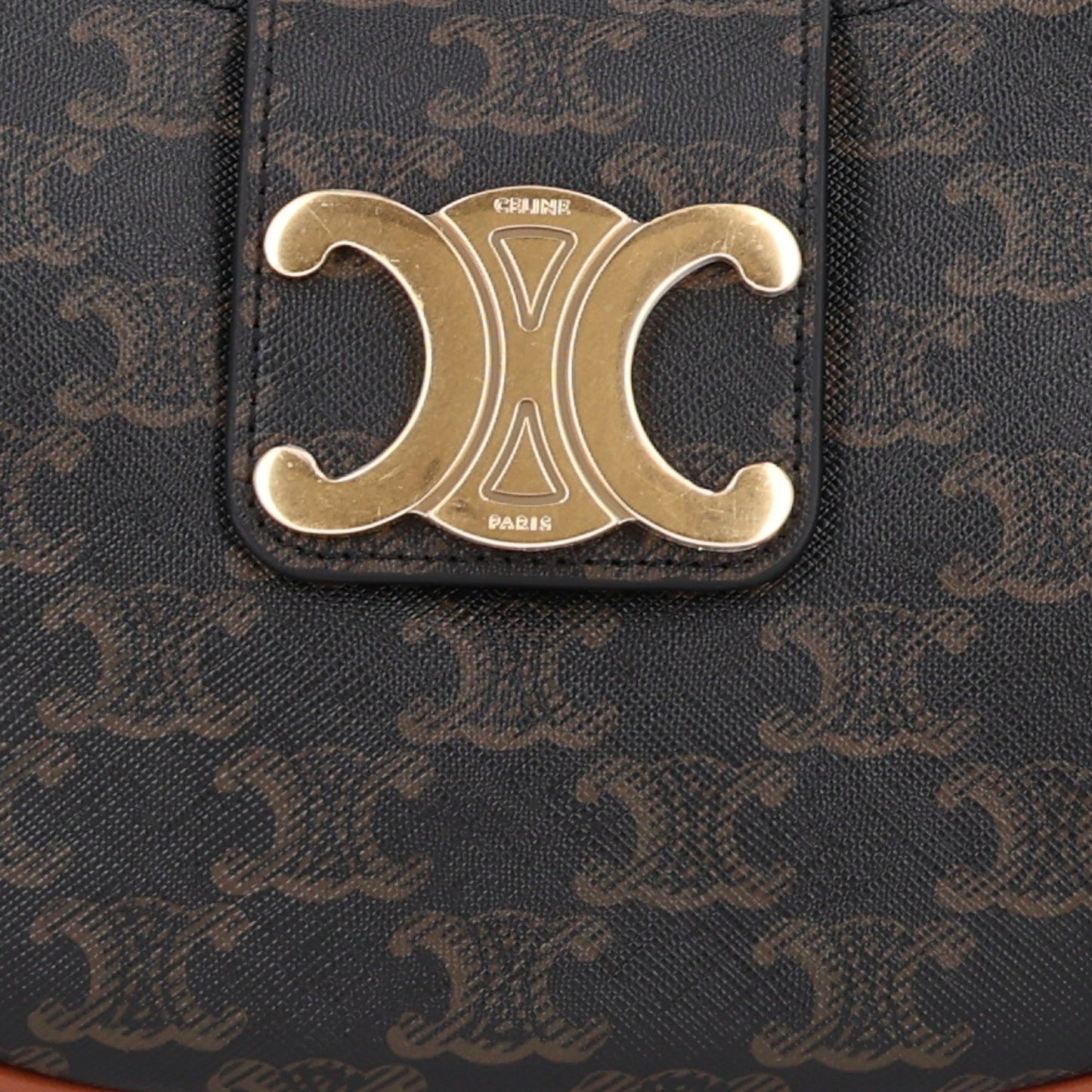 Triomphe Canvas Calfskin Medium Strap Ava Triomphe Shoulder Bag Tan