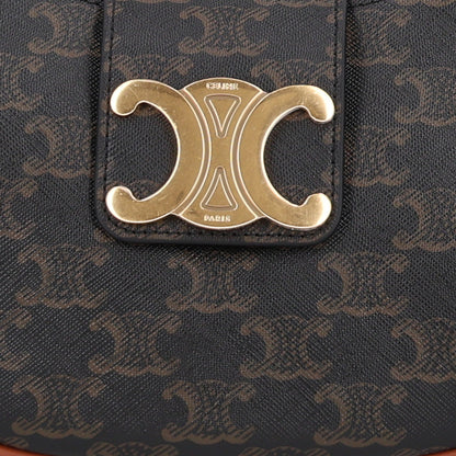 Celine Triomphe Canvas Calfskin Medium Strap Ava Triomphe Shoulder Bag Tan 9 of 11