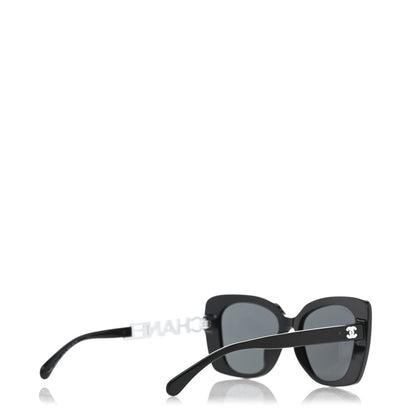 Chanel Acetate Strass Square Sunglasses 5422-B-A Black White 4 of 7