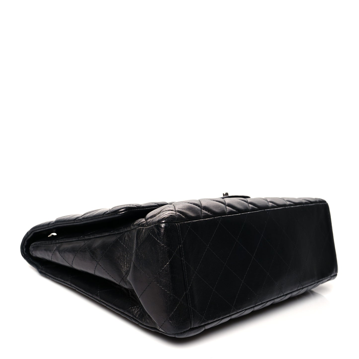 Lambskin Quilted Maxi Single Flap Black