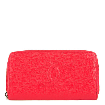 Chanel Caviar Large Timeless CC Zip Around Wallet Red 1 of 8